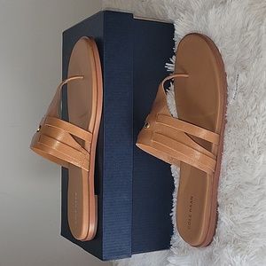 Cole Haan Farrow Slide Sandals Pecan Leather Size US 10.5